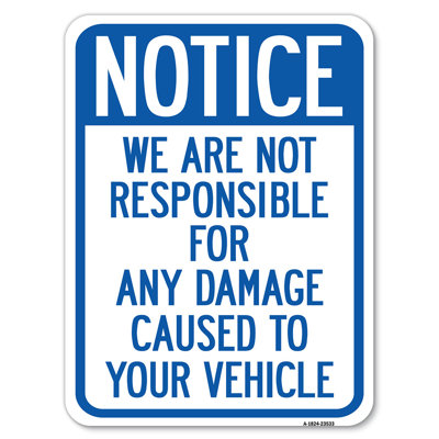 Avis non responsable des dommages / 23533