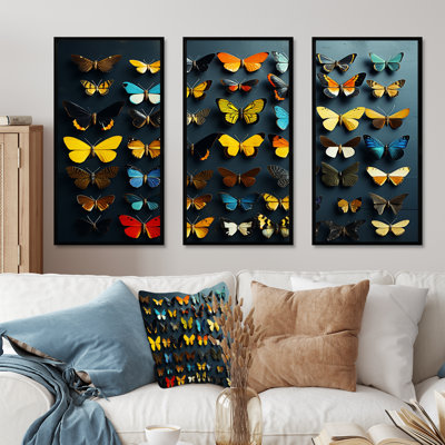 Colourful Fluttering Butterflies Collage - Insects & Bugs Wall Art