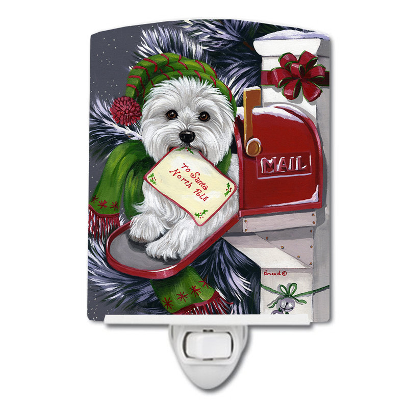 Veilleuse Boxer, Westie, lettre au père Noël