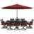 Elmfield 10 - Person Metal Patio Dining Set with Rectangular Table , Cushions Included-578817064