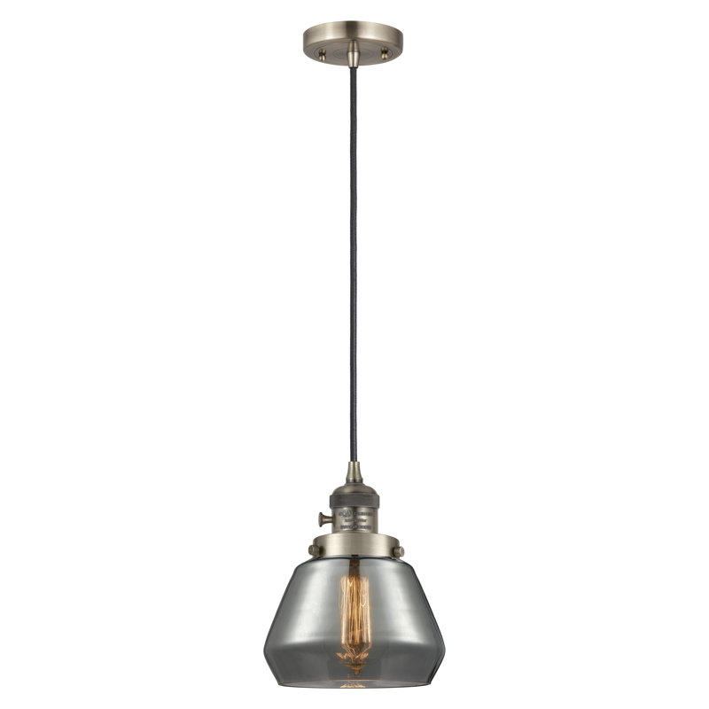 Franklin Restoration - Elim - Mini-luminaire suspendu à cordon de 7 po - Interrupteur marche / arrêt - Ampoule DEL