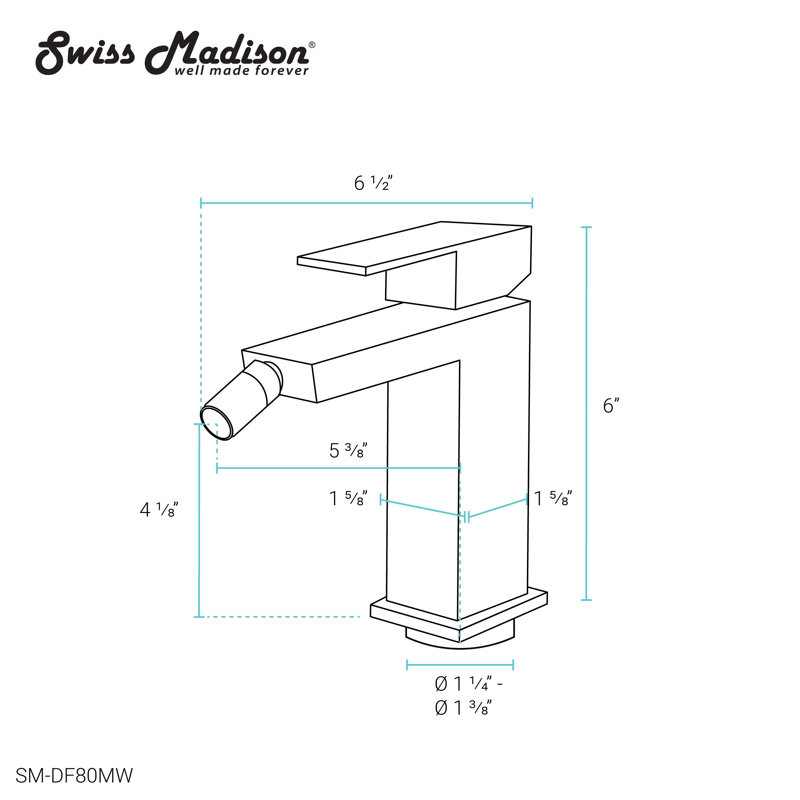 Matte White Brass Modern Bidet Faucet with Zinc Handle