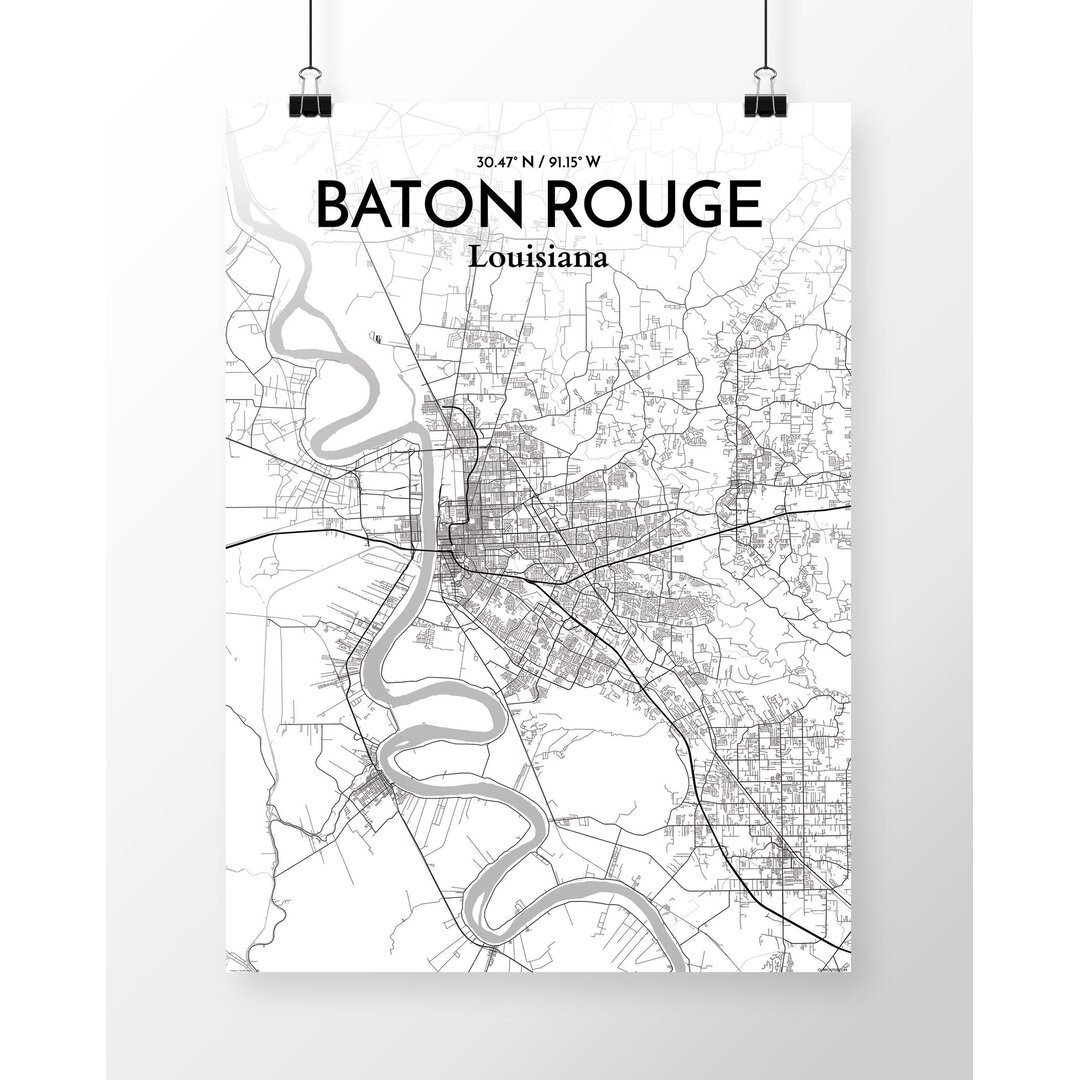 Grafikdruck Baton Rouge City Map