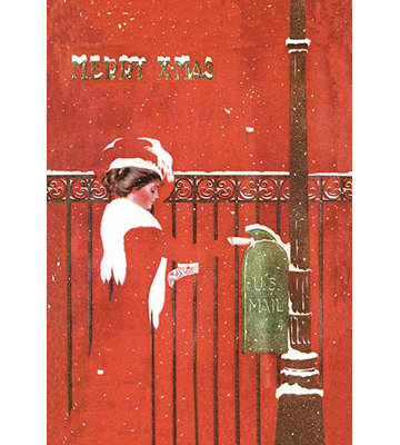 Christmas Greetings by C. Coles Phillips Vintage Advertisement