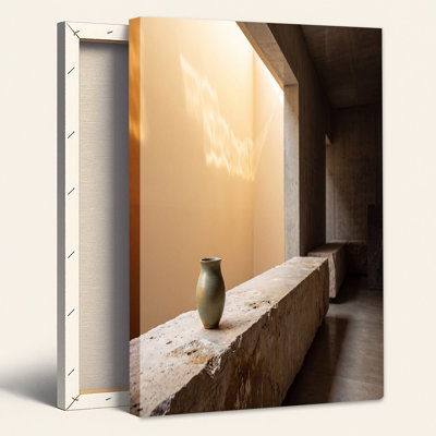 «Green Vase On Stone Ledge»