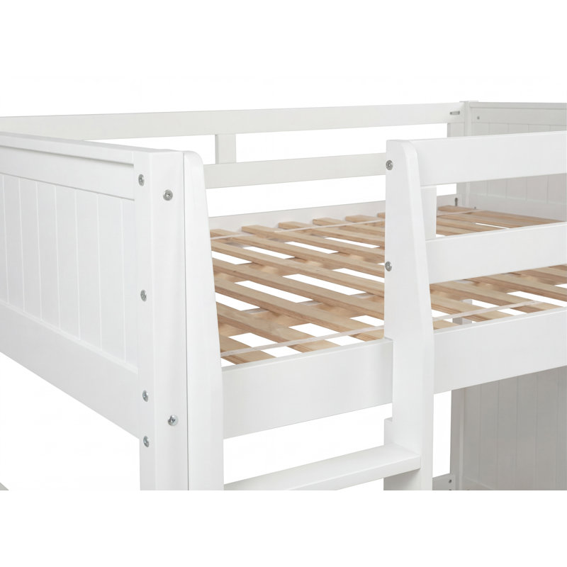 Lit superposé en bois Burkley, Blanc