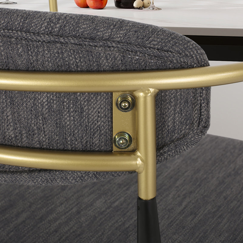 Tabouret de bar 29,73 po avec repose-pieds, Lin - gris