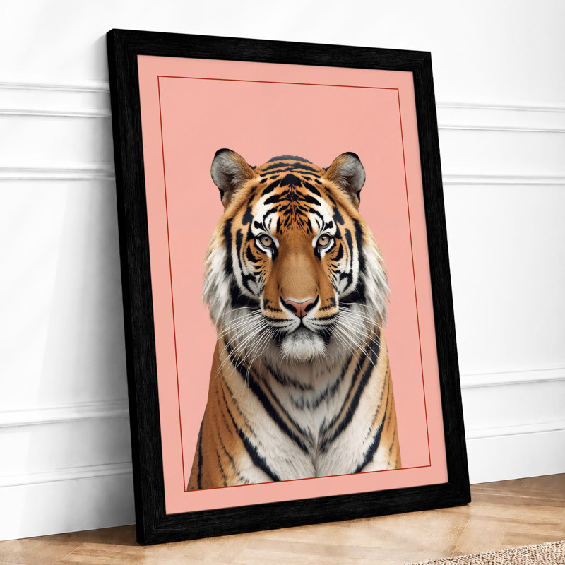 Tiger Portrait Modern - Framed Print, A4 - 29.7 x 21.0 cm, Black
