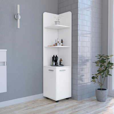Malibu Freestanding Linen Cabinet, 2-Doors, Open Shelves -