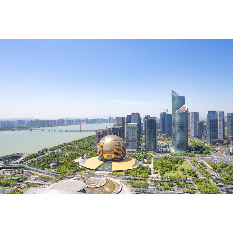 Modern City Near River by Zhudifeng - Wrapped Canvas Print, 61cm H x 91cm W