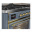 Majestic III Series 60 Inch Dual Fuel Range with 7 Sealed Burners, Griddle, in Blue Grey (Liquid Propane, Burnished Trim)-117886129-117886130-117886135