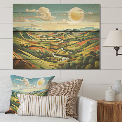 Multicolore audacieux paysage de campagne III - prairie sur bois