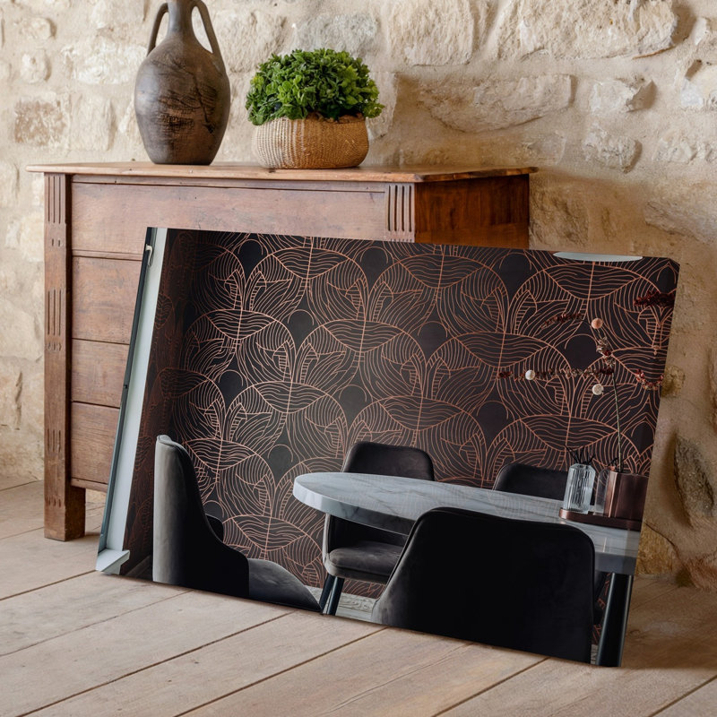 Toile une scène intérieure moderne avec un mur texturé orné d'un art mural, H 30 po x l 30 po