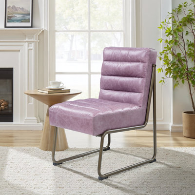 Fauteuil d'appoint, cuir fleur Gisteria