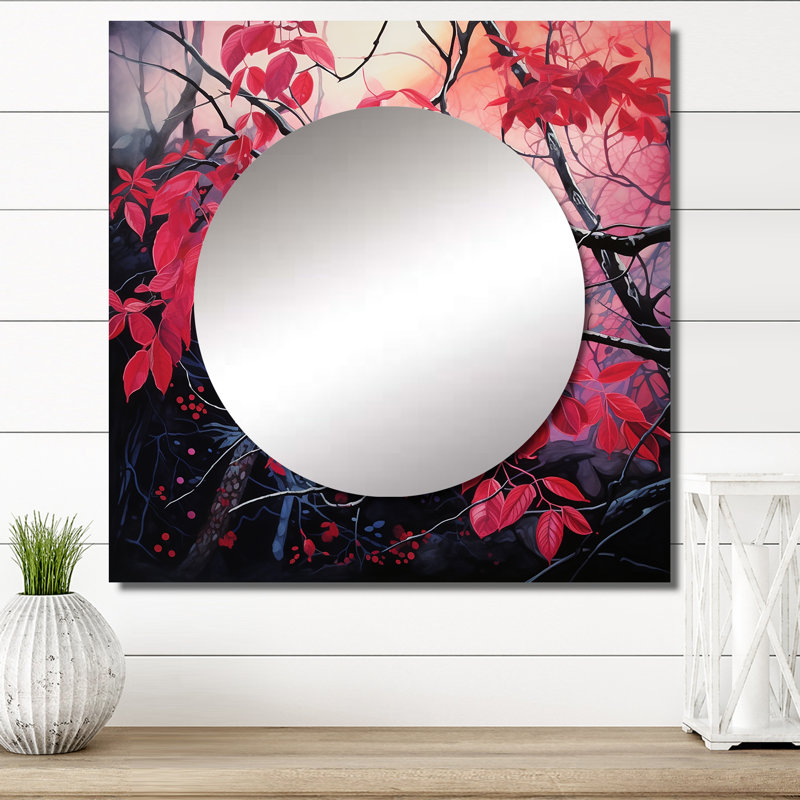 Bompartito - Miroir mural à feuilles pour chambre à coucher, 36 po x 36 po