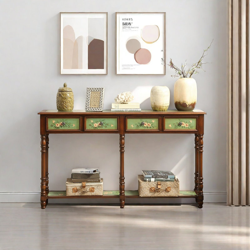 Console de style champêtre avec 2 tiroirs