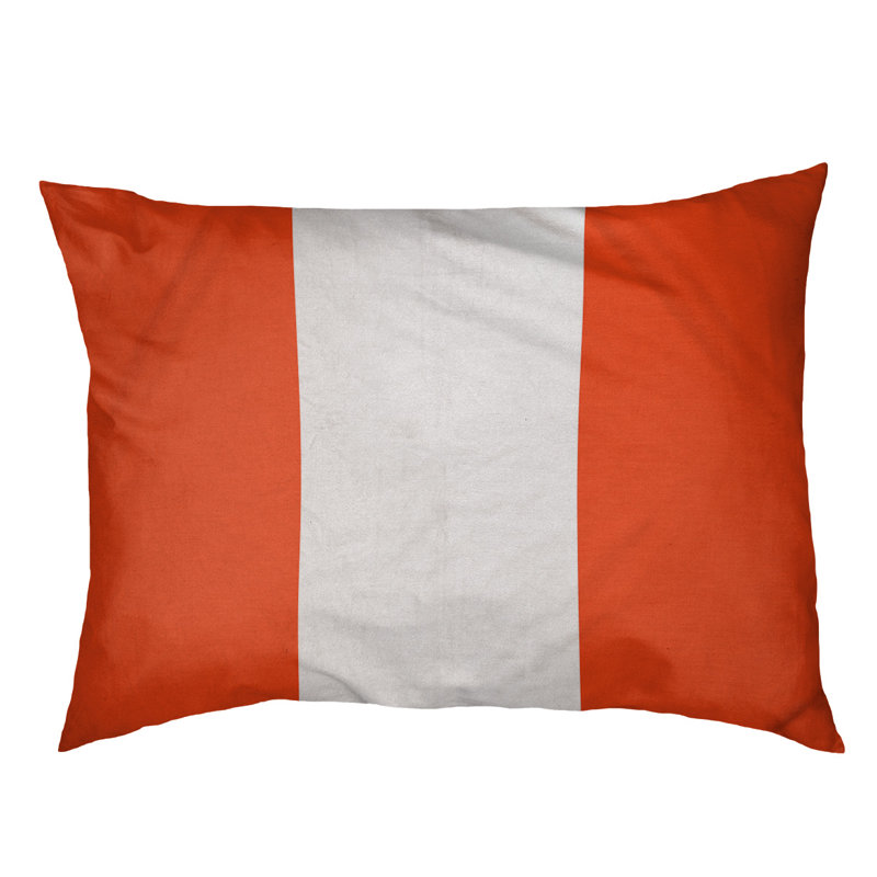 Polyester Pet Bed, Medium (40" W x 30"D x 6.5" H), Orange/White