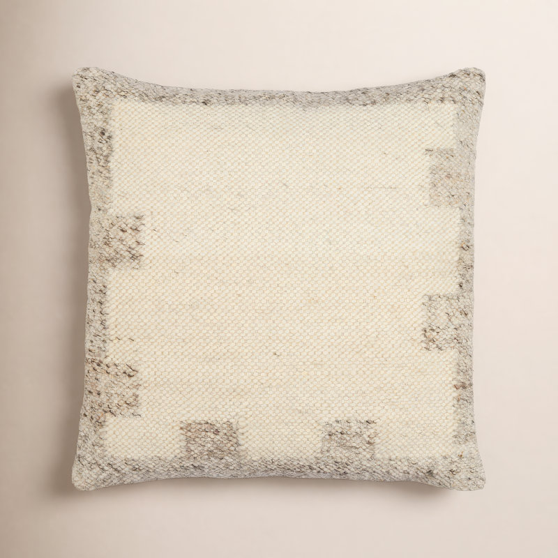 Dia Cotton/Wool Throw Pillow, 22" x 22", Down