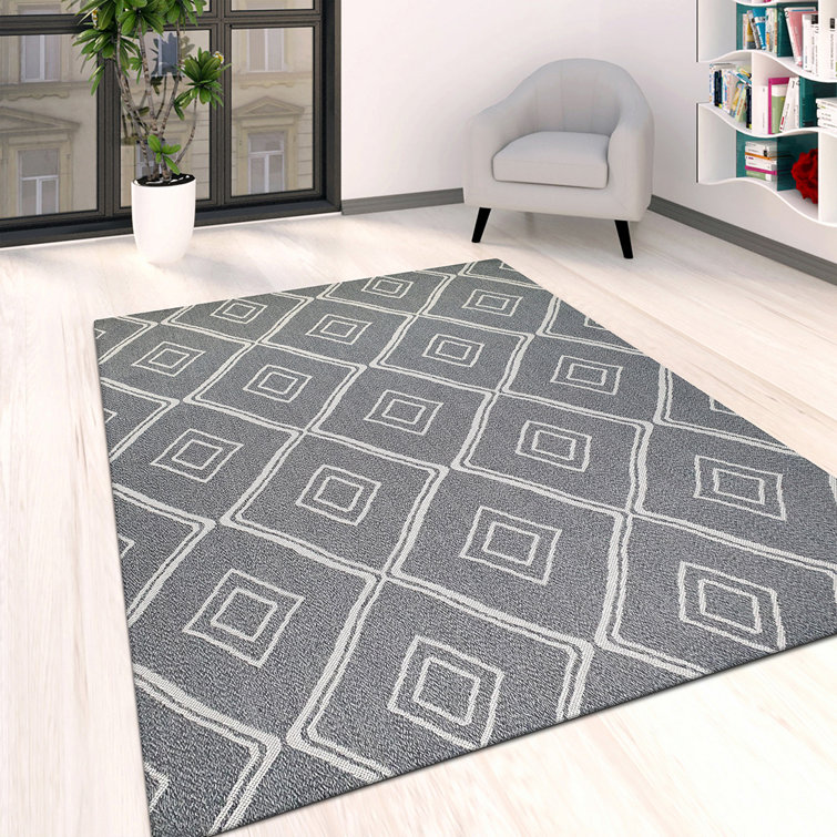 Crutcher Geometric Cotton Hand Woven Area Rug