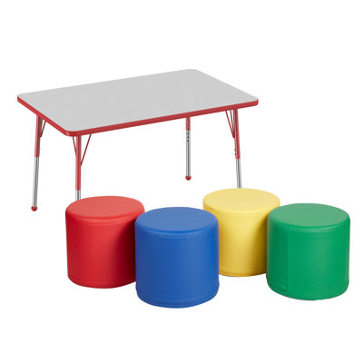 T-Mold Adjustable Height Rectangular Activity Table & Chair Set