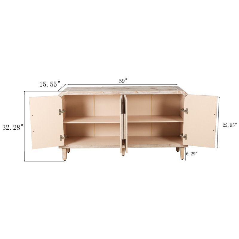 Console 59,04 po Springport, Bois naturel délavé