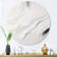 Blanc et gris ondulations de pierre V - art mural rond en marbre abstrait-88627941