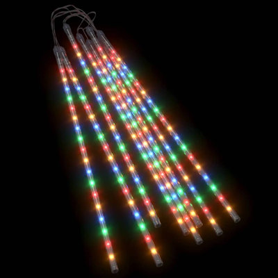 Meteor Light Set of 8 Multicolor Plastic 19.7 in Colorful Outdoor Holiday Meteor Lights