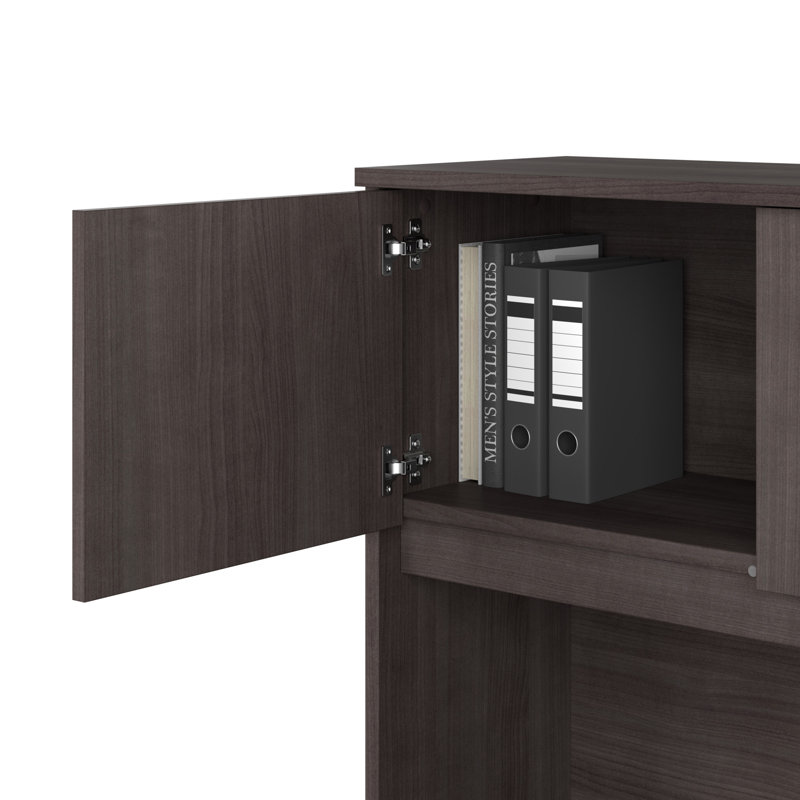 Studio C 5 Piece Computer Desk Office Set, Storm Gray
