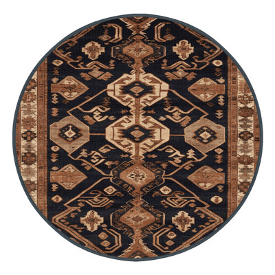 Tapis brun turc lavable à la machine