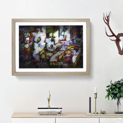 Multi-Coloured Wall Graffiti - Picture Frame Painting Print
