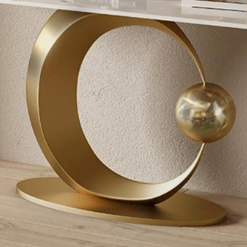 Bardon Modern Console Table with Sintered Stone Tabletop for Entryway & Living Room, 33.07" H x 39.37" W x 15.75" D