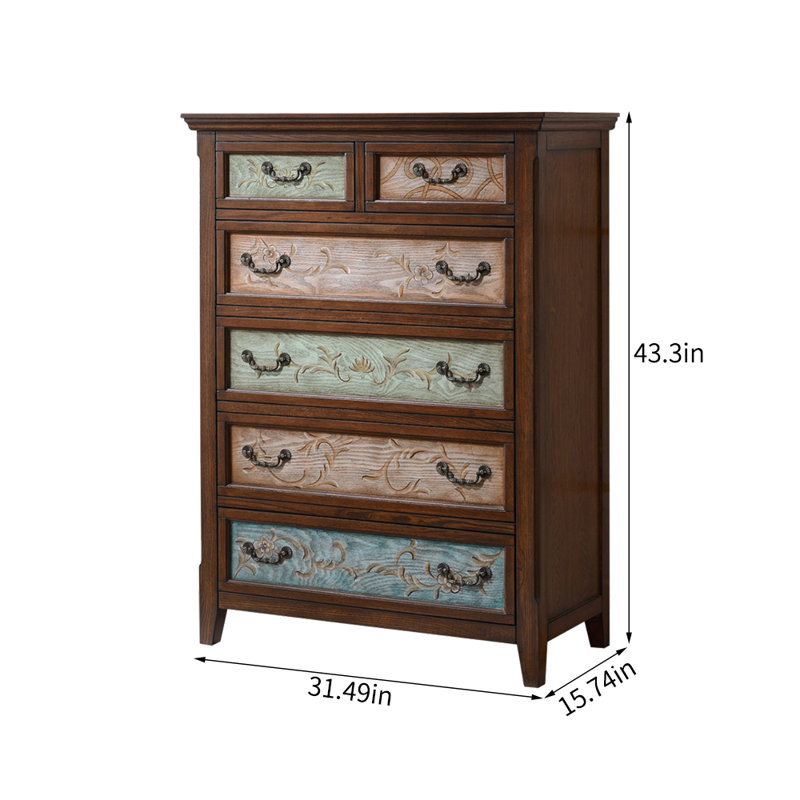 Commodes d'appoint rétro en bois peint vieilli