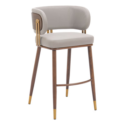 Tabouret de bar Brew beige et noyer