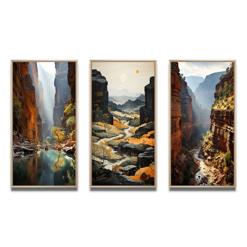 Canyon Reverie Empling - 3 pièces, Encadré naturel, H 20 po x l 36 po