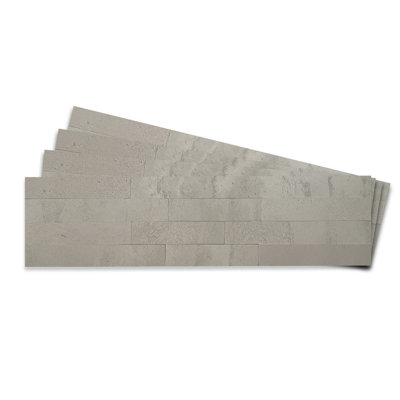 12-Sheets 6" X 24" Concrete Peel & Stick Mosaic Tile