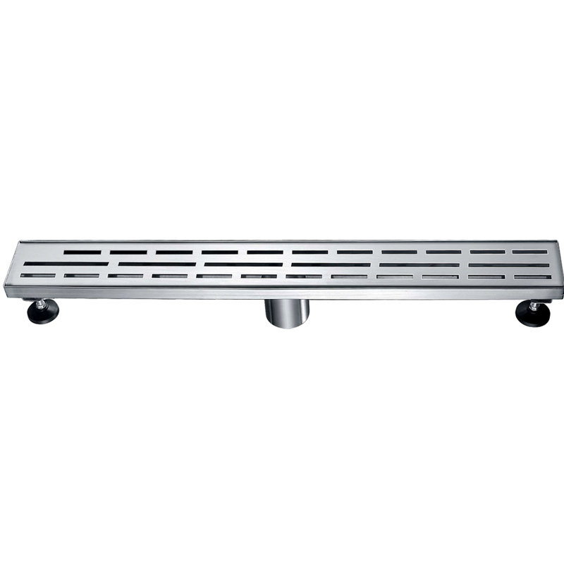 24 Inch Long Stainless Steel Amazon River  Linear Floor Shower Drain, Polished Satin
