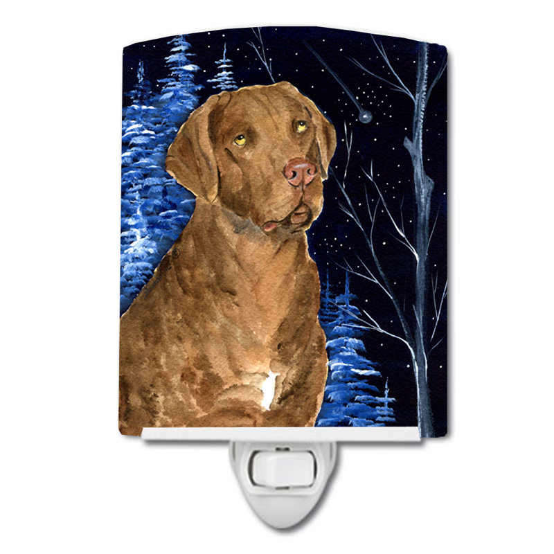 Starry Chesapeake Bay Retriever Ceramic Night Light