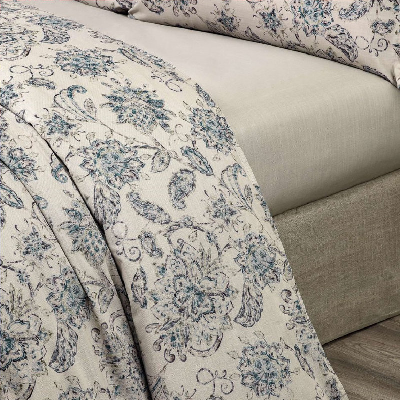 Madeleine Sateen Flat Sheet, Queen Flat Sheet, Floral 1