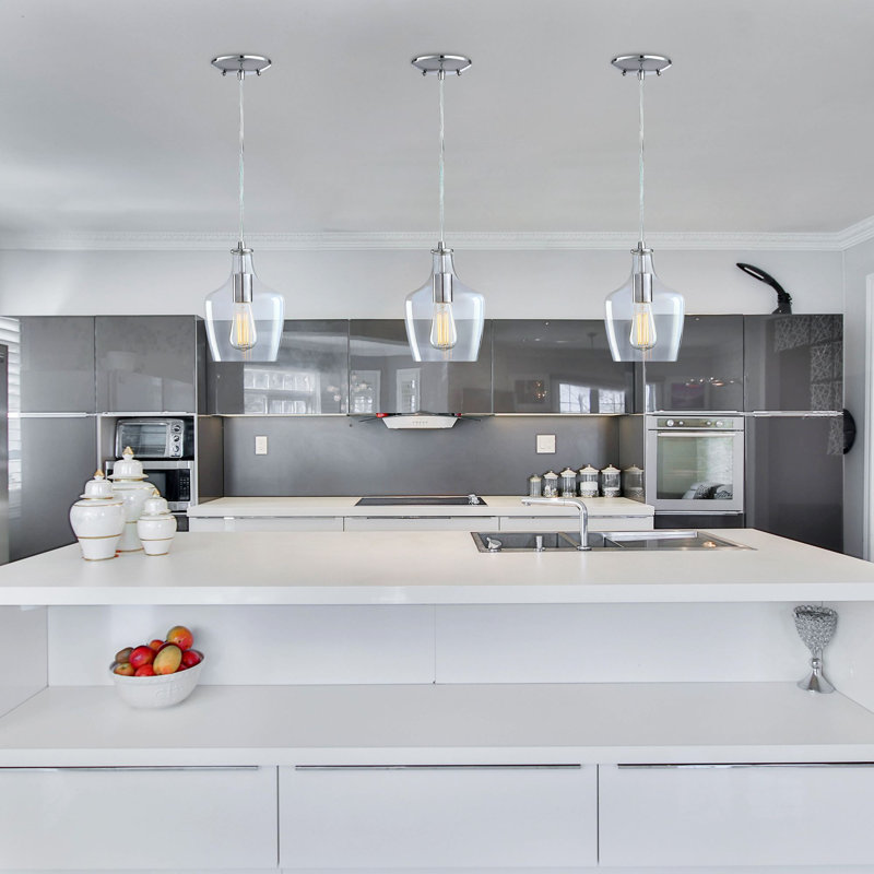 Lisbon 1-Light Pendant With Clear Glass, Chrome