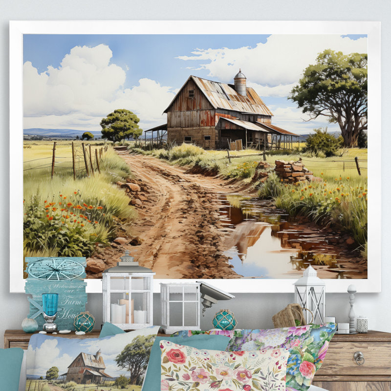 Bhargav Barns Rustic Charm V sur impression sur toile, H 24 po x l 32 po x P 1 po, Cadre photo blanc
