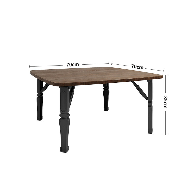 Arzuaga Dining Table, Brown, 35cm H x 70cm L x 70cm W, Black