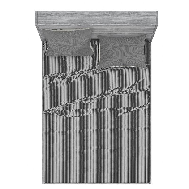 Microfiber Striped Sheet Set, Twin XL Sheet Set with Fitted Sheet, Gray Stripe