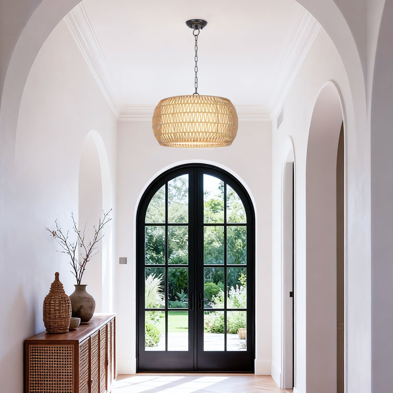 Rattan Pendant, Yellow