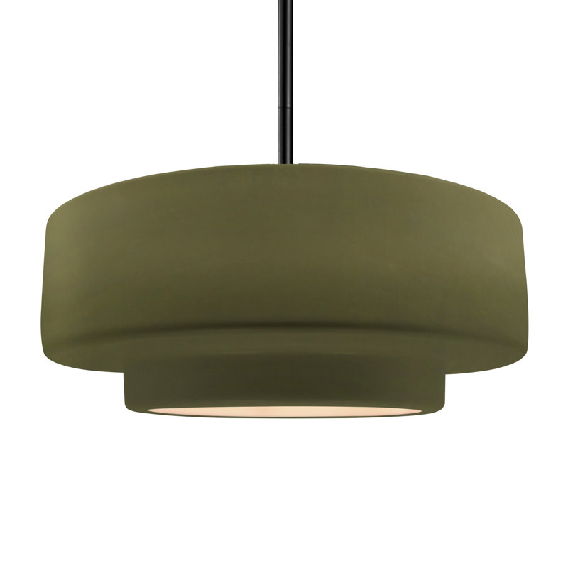 Luminaire suspendu à 1 lumière Meydan, H 6 po x l 16,25 po x P 16,25 po, Vert mat, Matte Black