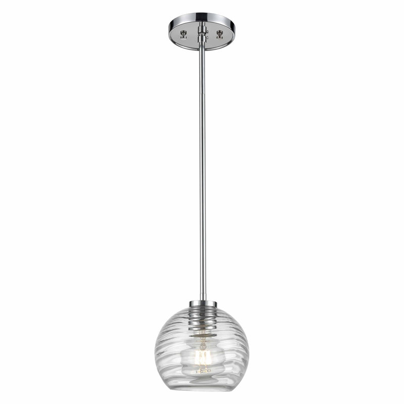 Luminaire sphère suspendu 1 lumières simple Colombard, Chrome