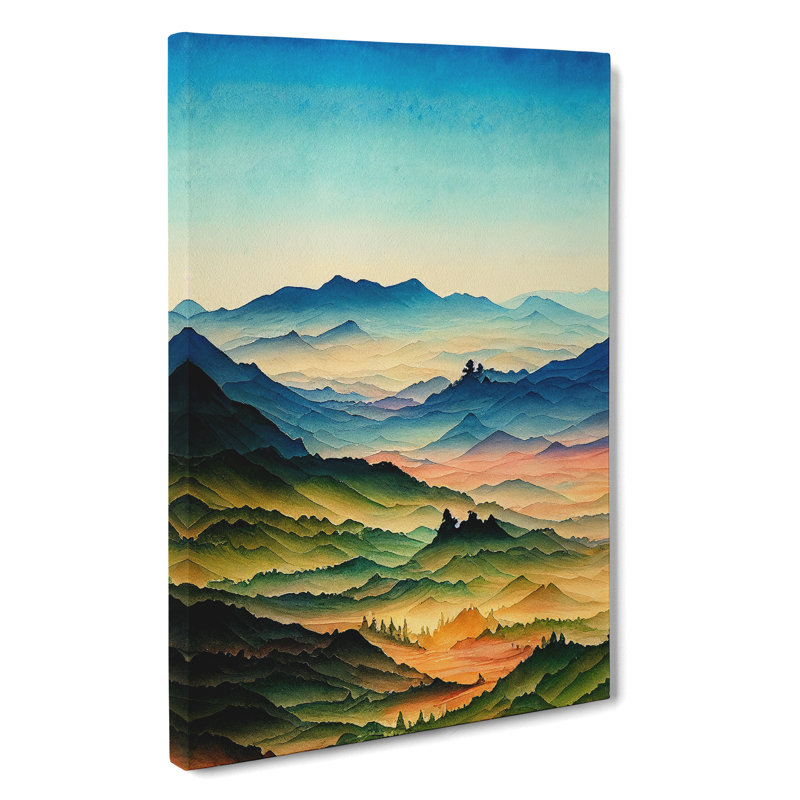 Mountain Landscape Painting No.4 - Wrapped Canvas, 50cm H x 35cm W x 3cm D