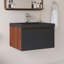 24'' Wall Mounted Single Bathroom Vanity With Black Quartz Sand Basin-1326363319
