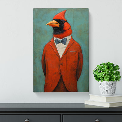 Cardinal Bird Expressionism No.2 - Wrapped Canvas