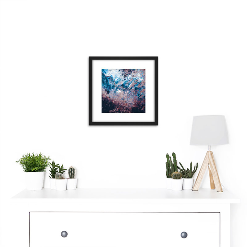 Abstract Crystal Blue Orange Purple - Single Picture Frame Painting