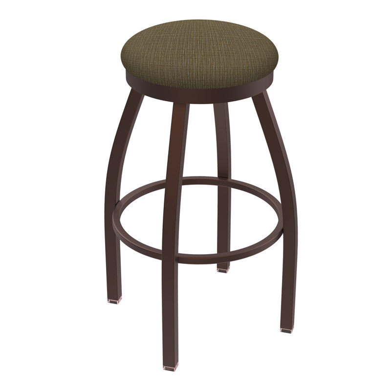 Tabouret pivotant80280 Misha, Tissu liège graphique, Bronze, Tabouret de comptoir (assise de 25 po de hauteur)